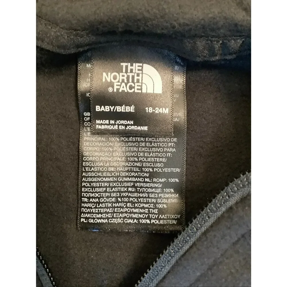 The North Face Baby 18-24M Black Glacier Fleece Full Zip Hoodie Jacket B23-2